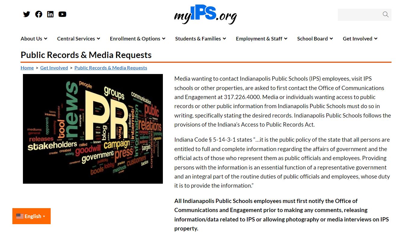 Public Records & Media Requests – Indianapolis Public Schools