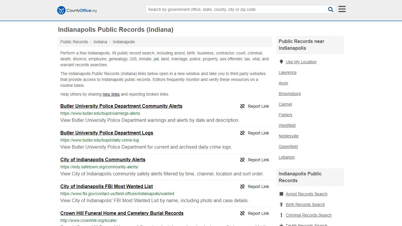 Public Records - Indianapolis, IN (Business, Criminal, GIS ...